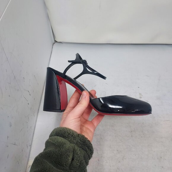 Christian Louboutin Jane Patent Strappy Slingback Pumps - Picture 14 of 14